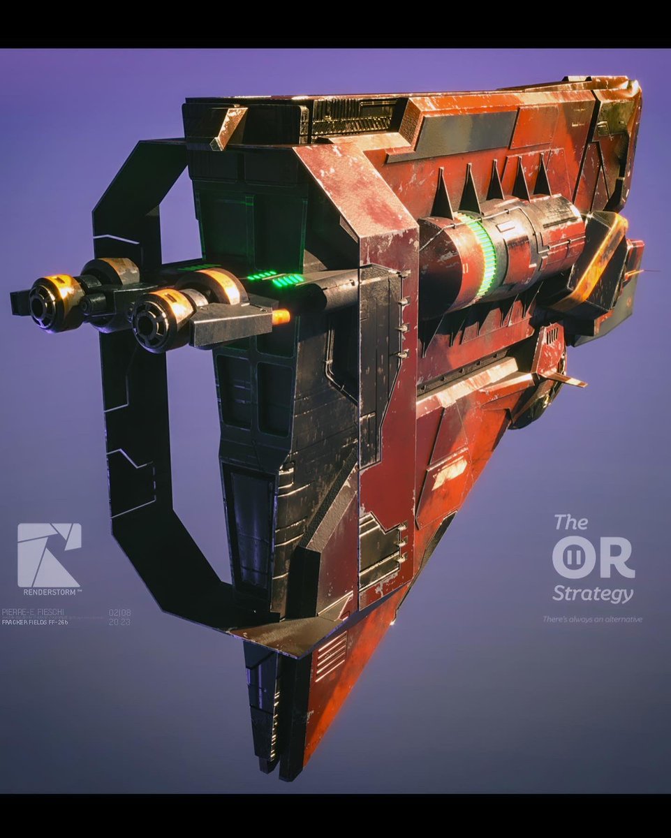 « Surveyor » dystopian scifi aircraft created for <a href="/PhilipGHarris/">Phil Harris</a> ‘ The OR Strategy. Modeled in 3dsMax, textured in Substance Painter, rendered in Vray. #scifi #conceptdesign #vray #substancepainter #aircraft #futuristic