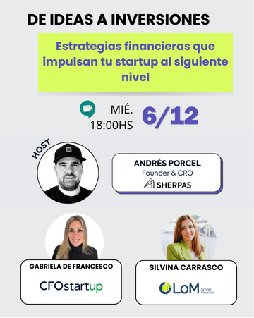 Se viene nuevo #webinar!!! Junto a <a href="/cfostartup_/">CFOstartup</a> y <a href="/LoMSmartFinance/">LoM smart finance</a> vamos a hablar de aspectos claves financieros que toda #startup necesita conocer para #escalar y #levantarcapital
🗓️6/12 18hs ARG
✍️ Link para inscribirte: lu.ma/0dsdwjdl