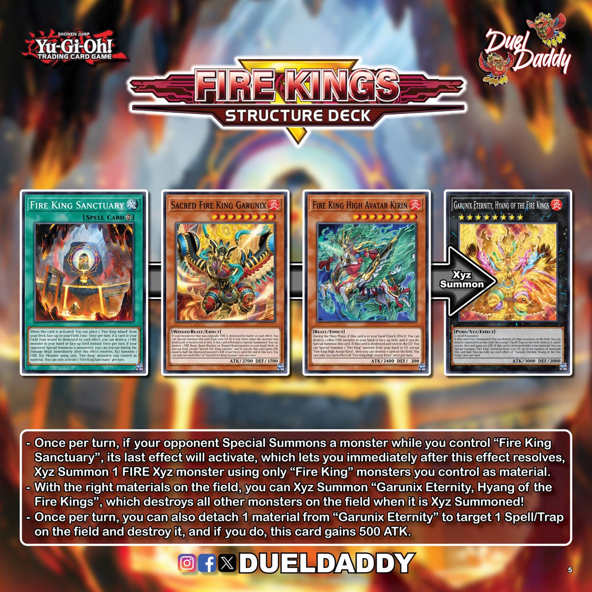 2/3) The official box openings of the Fire Kings Structure Deck just went  live, so I took the time to comple its contents as well as put together a  quick guide on
