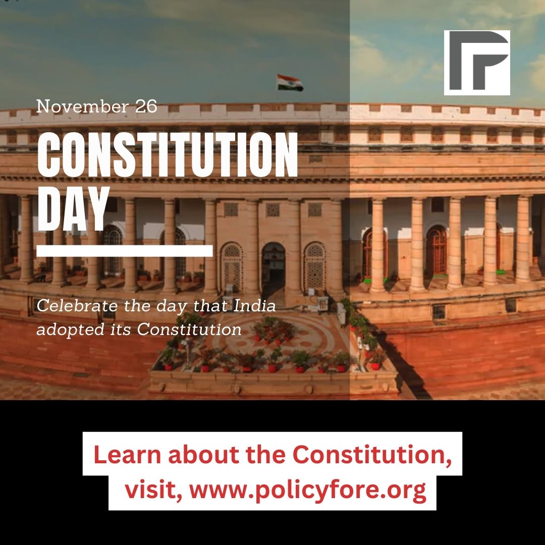 policyfore's tweet photo. November 26th: Constitution Day of India, the day when we adopted the supreme law of our land in 1949. 
We salute the vision and wisdom of the Constitution makers and pledge to uphold and defend it.
#constitutionday #constitution #policyfore #India https://t.co/1RUOeUDkXj