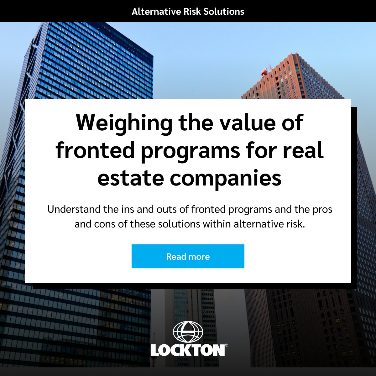 🏢💼 Real estate companies are looking for cost-effective insurance solutions that also meet lender requirements. As our experts Peter Rapciewicz and Philip Stack write, the answer may lie in alternative risk solutions, including fronted programs. global.lockton.com/us/en/news-ins…