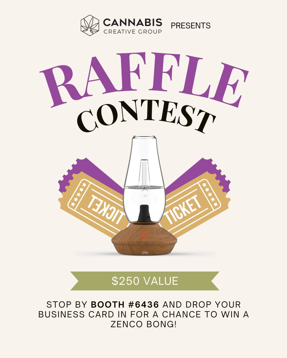 If you're going to be at the <a href="/MJBizDaily/">MJBiz</a>  2023 event in Vegas, you're not going to want to miss this.

We're raffling off a $250 Zenco tabletop bong 🤩 

All you have to do is stop by our booth in the Central Hall (Booth #6436) and drop your business card into our raffle.