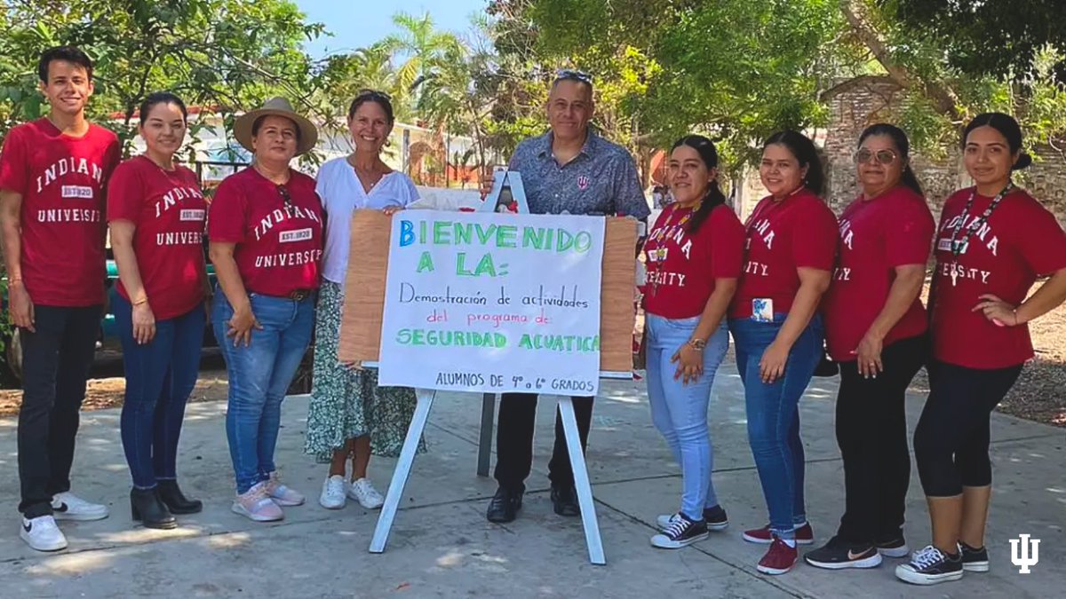 IndianaUniv's tweet photo. Bill Ramos, an associate professor at @iusphb, implemented a water safety curriculum for elementary students in Mexico with the goal of integrating water safety into the national curriculum and addressing the global epidemic of drowning. Learn more: https://t.co/r7pRQQZNJy https://t.co/zQdGrL9YAr