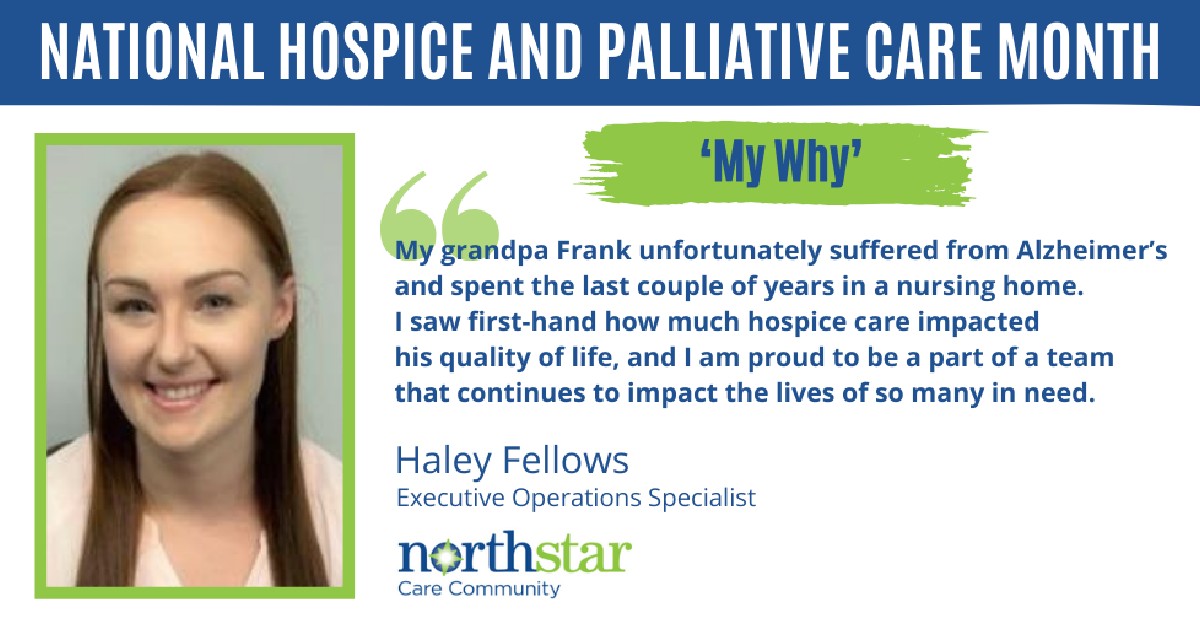 ArborHospice's tweet photo. As we close out #NationalHospiceandPalliativeCareMonth, we conclude a month of shining spotlights with Haley Fellows. Having witnessed her grandfather's challenging journey with Alzheimer's and the compassionate #hospicecare he received, she felt a calling to join our mission. https://t.co/r8SFwH9HR9