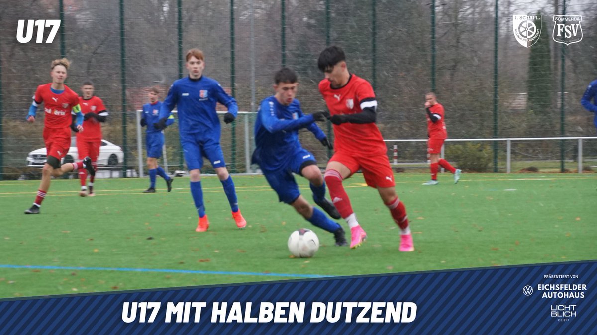scheiligenstadt's tweet photo. +++ U17 MIT HALBEN DUTZEND +++
Mit einem beeindruckenden 6:0 Sieg verabschieden sich unsere U17 gegen den FSV Sömmerda, in die wohlverdiente Winterpause. 💪🏻💙🤍

👉 https://t.co/iWn5E0KqFa

#schu17fsvs #sch #scheiligenstadt #heiligenstadt #sömmerda #thüringen #nachwuchs #fussball https://t.co/ZaRWVnCsxz
