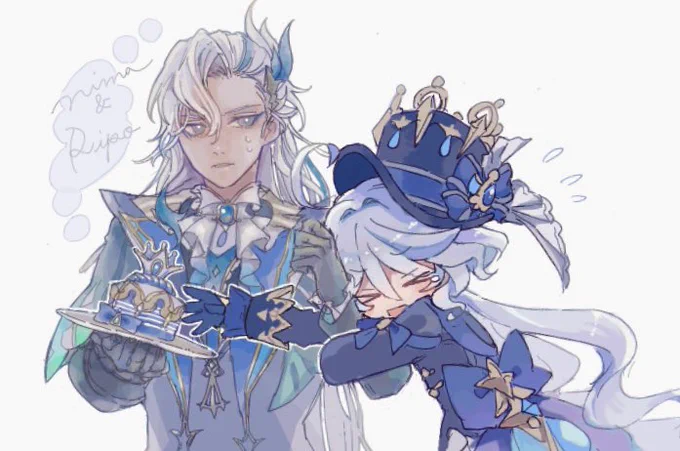 絵チャでりぽさんとお絵かき!!! ヌヴィレット⇨nima フリーナ⇨りぽさん