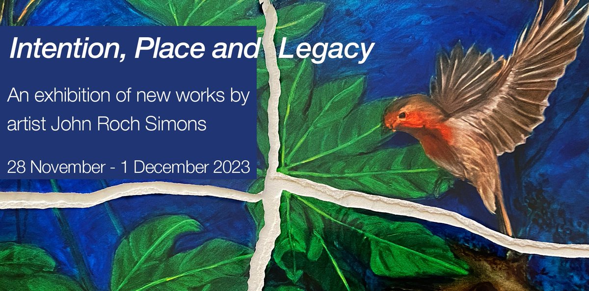 Intention, Place and Legacy: 28 Nov - 1 Dec An Taisce is pleased to present an exhibition of new works by artist John Roch Simons Opening Tuesday 28 November 5.30 pm - 7.30 pm Open Wednesday and Thursday 1 pm - 4 pm Friday 12 pm - 2 pm An Taisce, Tailors’ Hall, Back Lane