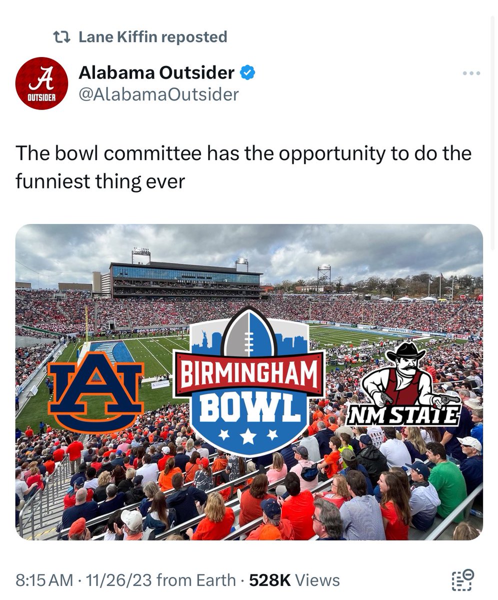 AlabamaOutsider's tweet image. Lane Kiffin is a real one for this. Second favorite coach in the SEC.