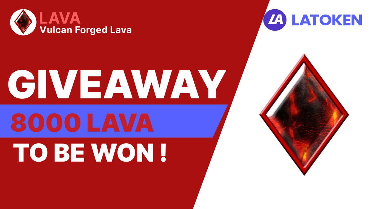 🏆 8000 VULCAN FORGED LAVA (LAVA) GIVEAWAY on LATOKEN

🔥 174 Winners.
✅ Complete all tasks and qualify for the Airdrop.
📲 Share with 5 Friends and Follow.
⏰ November 27, 2023 - December 2 2023.

👉 JOIN GIVEAWAY (go.latoken.com/2xnj/25a3)