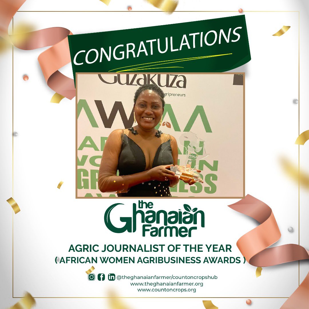 WFP_Ghana's tweet photo. Congratulations to @EnyonamManye on winning the Agric journalist of the year award 🇬🇭🌾

Your hard work, dedication, and passion for agriculture have truly shone through.

Well done! 🏆

#MondayMotivation #TheGhanaianFarmer https://t.co/RDu08SHgAa