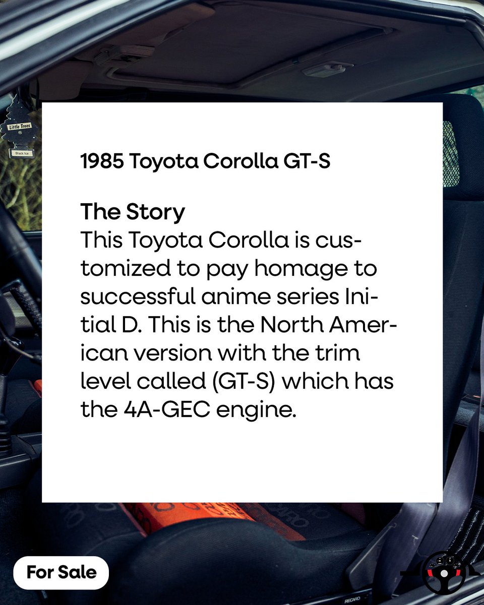 RightDrive's tweet photo. The 1985 Toyota Corolla GT-S, commonly known as the AE86, stands as a timeless icon in the automotive world. 

Come check it out! Available now at RightDrive for sale.
Listed for $38,985 CAD +HST and Licensing
Check it out: https://t.co/QUVJDnyDRz https://t.co/3G7B20lusf