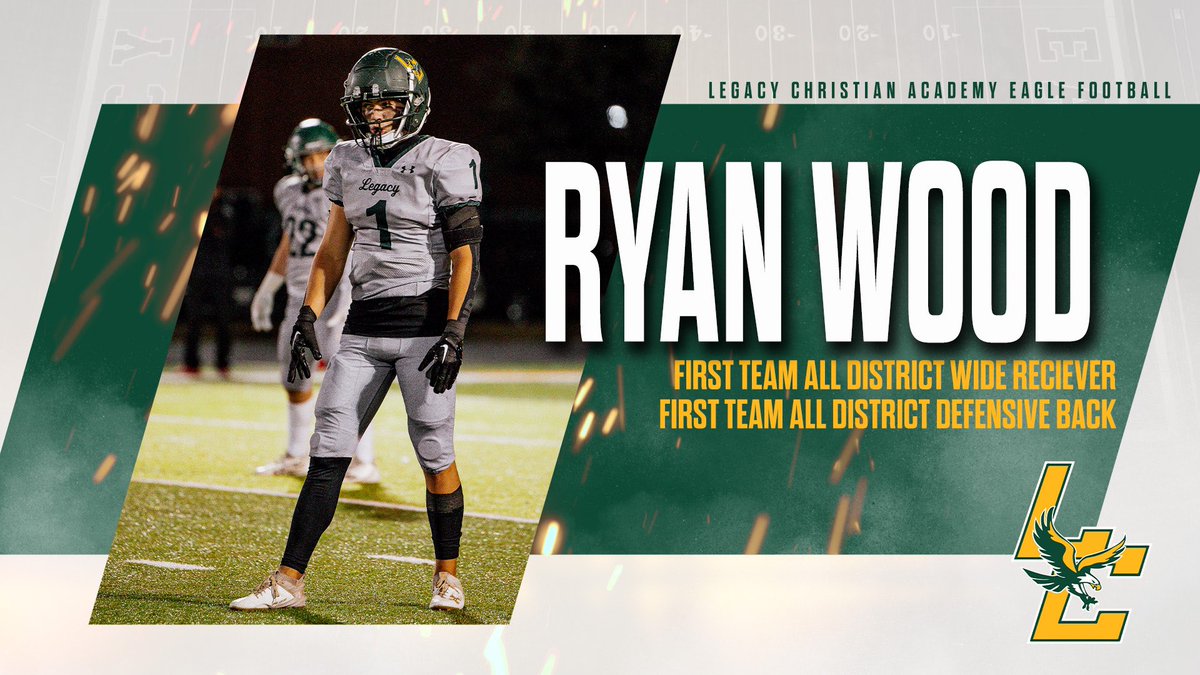 Congratulations to 2024 ATH Ryan Wood (<a href="/RyanTWood01/">Ryan Wood</a>) for being voted 1ST TEAM All-District Wide Receiver AND Defensive Back  for 2023! 

#FAITHFUL 🦅