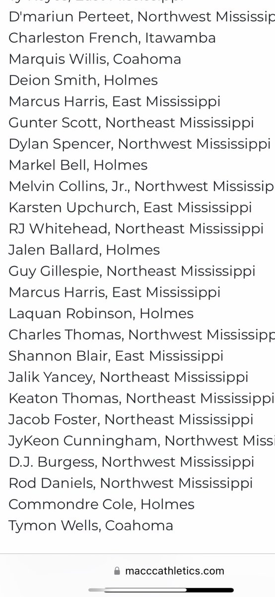 Blessed to be first team all MACCC!