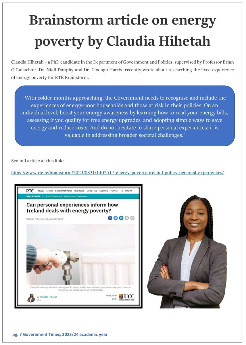 GovUCC's tweet photo. 30-page Christmas Special issue of Government Times is out, produced by students, alumni & staff of the Department of Government & Politics @UCC. This issue covers activities over the past six weeks. @uccgovpol @johbees @MaryCMurphy @UCCResearch @corkcitycouncil @HubEuropCitizen https://t.co/rHbXt6kmSt