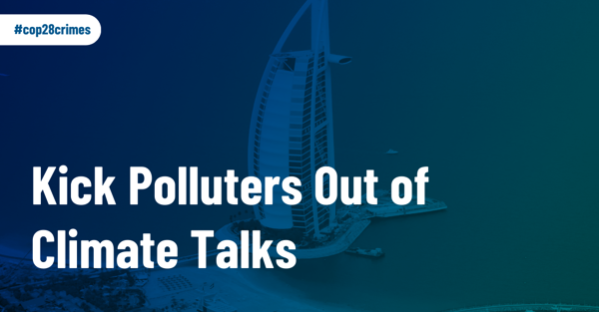 Each year, hundreds of oil lobbyists attend global climate talks to push their agenda. This year, the UAE has put its top oil executive in charge of #COP28 climate negotiations.
It's time to #KickBigPollutersOut 👊kickbigpollutersout.org 

#COP28Crimes #COP28 #COP28UAE