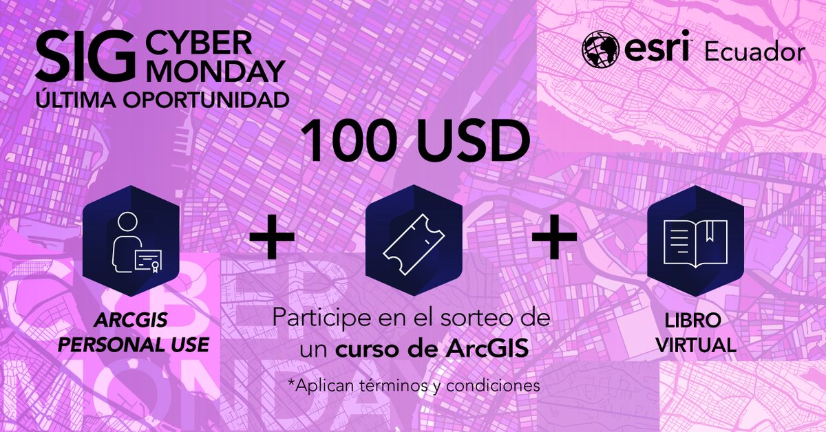 #ArcGISPersonalUse | Falta pocas horas para que termine el Cyber Monday, aproveche y eleve sus habilidades SIG con ArcGIS Personal Use: bit.ly/3upVdQd
