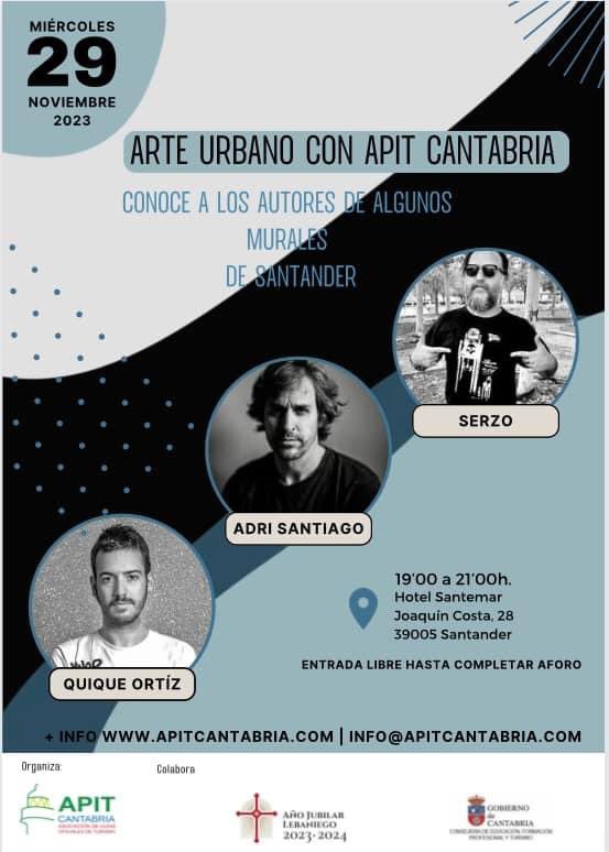 No te quedes sin saber qué esconden los murales que vemos por las calles de #Santander! . Os invitamos el próximo día #29nov  en el <a href="/HotelSantemar/">HotelSantemar</a> , con sus artistas, a descubrirlos ! Con la colaboración de <a href="/cant_infinita/">Cantabria Infinita</a>   #MejorConGuía #guíasdeturismo #formacion #Cantabria