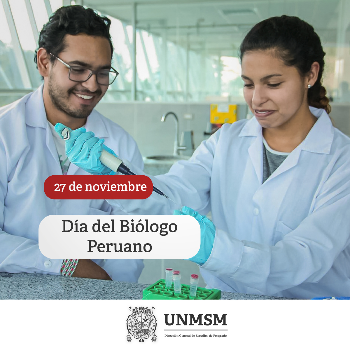 27 de noviembre...
Día del Biólogo Peruano.
Queremos mandarles un caluroso saludo por su día.
#DGEP #UNMSM #SiempreContigo #Doctorados #Maestrías #Posgrado #Perú #biólogos