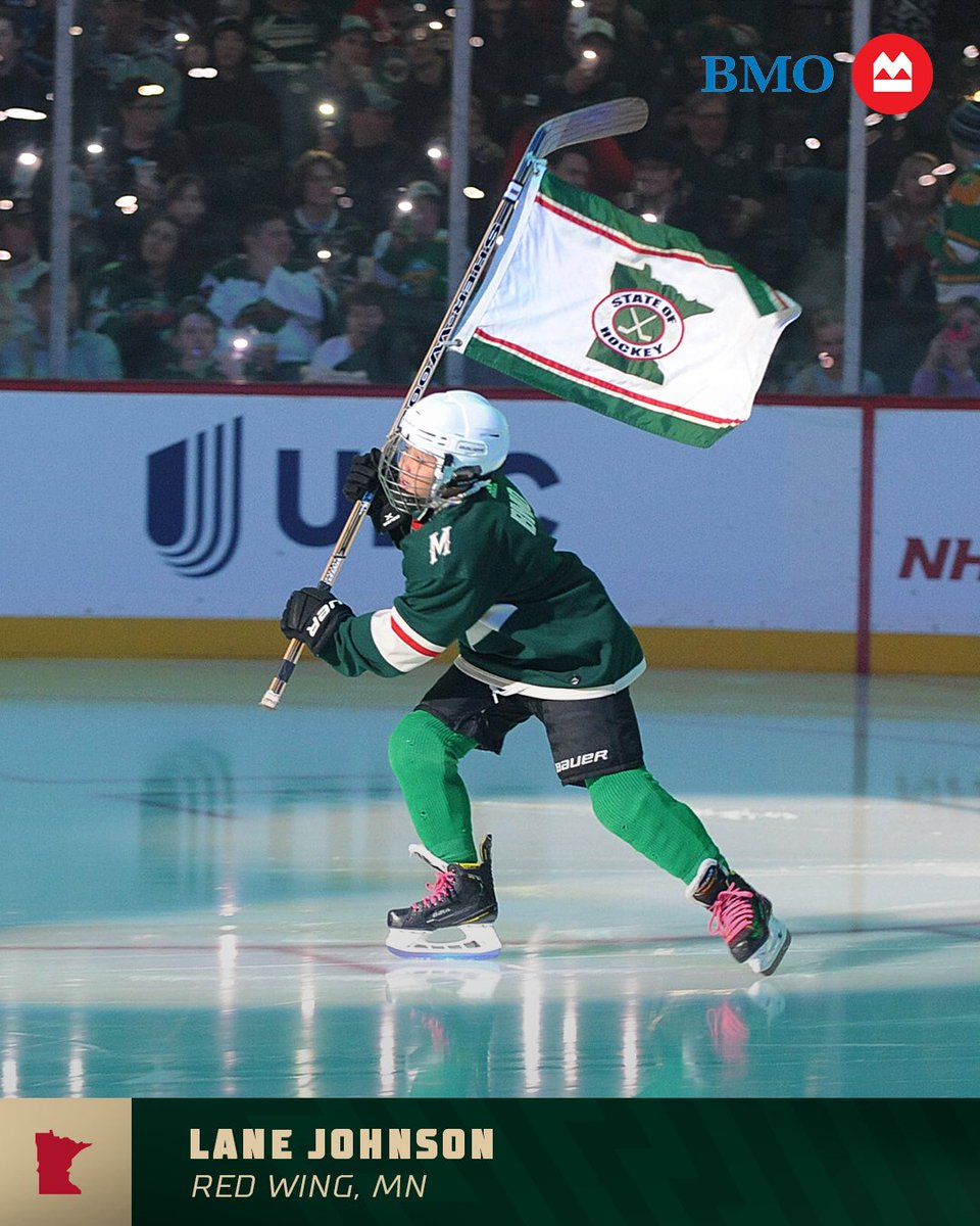 Thank you to Lane Johnson for being our #NativeAmericanHeritageNight flag bearer presented by @BMO_US on Friday night! 🏒 #mnwild