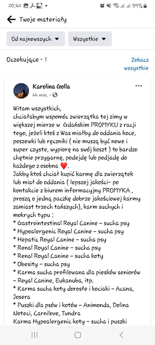 Kar96Karolina's tweet photo. ZBIÓRKA DLA SCHRONISKA PROMYK W GDAŃSKU ♥ 
#GDAŃSK 
#Schronisko 
#PROMYK 
#POMOC https://t.co/IrkuzbyDC2
