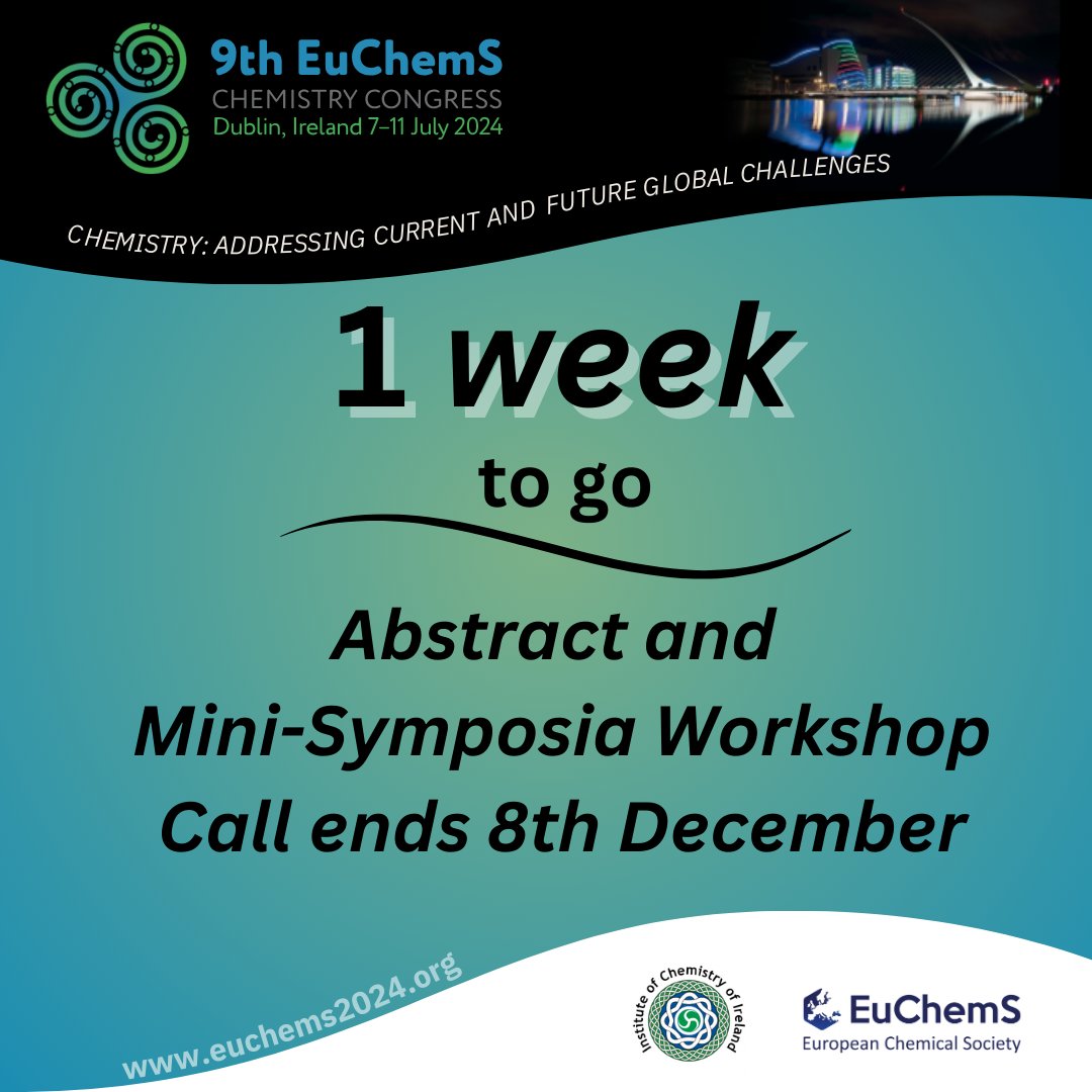 <a href="/EuChemS/">EuChemS</a> 📢 Call for Abstracts! 🌐✨Share your groundbreaking research and insights at ECC-9. 📢 Showcase your research to a global audience and 🎓learn from thought leaders #CallForAbstract #ResearchOpportunity #AcademicExcellence euchems2024.org/programme/call…