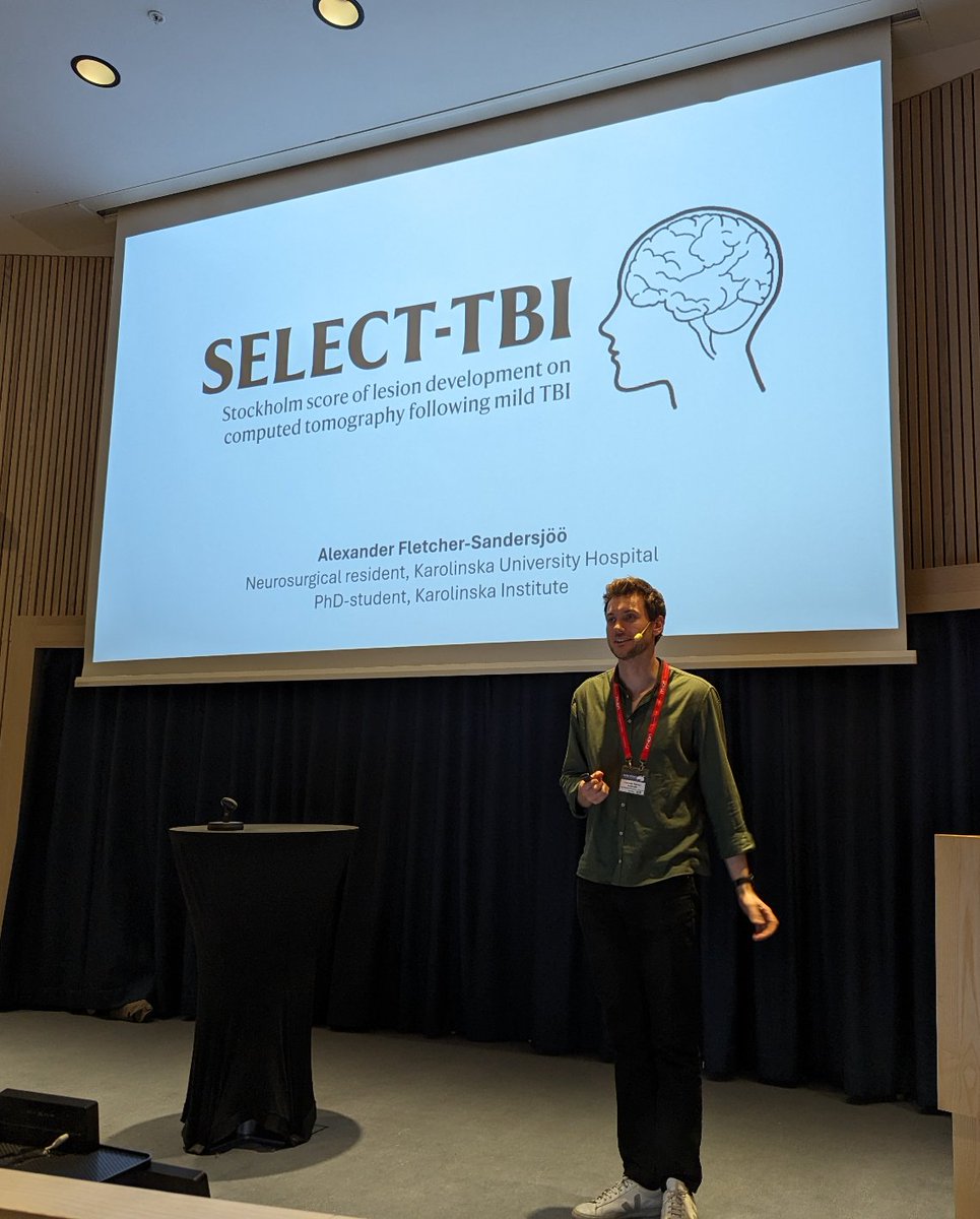 Eric Thelin (@eric_thelin) on Twitter photo Alexander Fletcher-Sandersjöö presenting preliminary findings from the Stockholm scorE of LEsion development on computed tomography following mild TBI (SELEC-TBI) study at the <a href="/nnc2023/">NNC2023</a>. Thanks to everyone who is working with this project! <a href="/karolinskainst/">Karolinska Institutet</a> <a href="/KarolinskaUnsju/">Karolinska Univ.sjuk</a> #TBI Alexander Fletcher-Sandersjöö presenting preliminary findings from the Stockholm scorE of LEsion development on computed tomography following mild TBI (SELEC-TBI) study at the <a href="/nnc2023/">NNC2023</a>. Thanks to everyone who is working with this project! <a href="/karolinskainst/">Karolinska Institutet</a> <a href="/KarolinskaUnsju/">Karolinska Univ.sjuk</a> #TBI