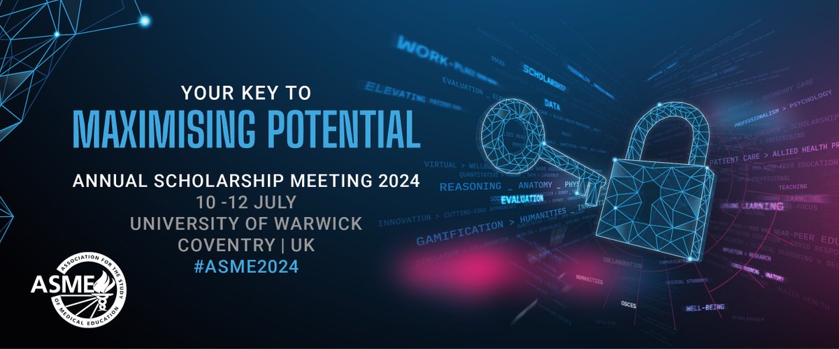 Abstract submission portal is now open for ASM 2024!
Your 🔑 to Maximising Potential 
Deadline: 5pm 25th January 
Submit here: asme.org.uk/forms/asm2024-… 
#ASME2024 #Abstracts #MedEd #MedTwitter