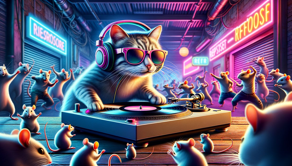 xmi2an's tweet photo. When DJ Whiskers drops the beat, 😺

even the mice come out to play – 🐀

it’s a real paws-itively electrifying meow-mix!" 

#ai #aiart #AIArtCommuity #desk #desksetup #gaming #streaming #viral #fyp #fypviraltwitter #fypシ #cat #catimage https://t.co/WaCeTnRFCV