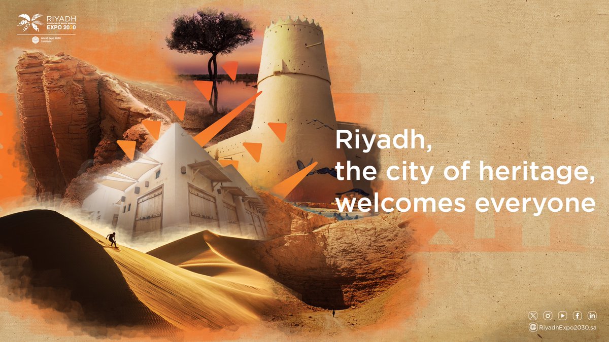 Expo2030Riyadh's tweet photo. The Kingdom is all set to celebrate with the world at #RiyadhExpo2030, presenting a diverse array of enriching cultural and artistic experiences for everyone. https://t.co/qfXyfI8veH