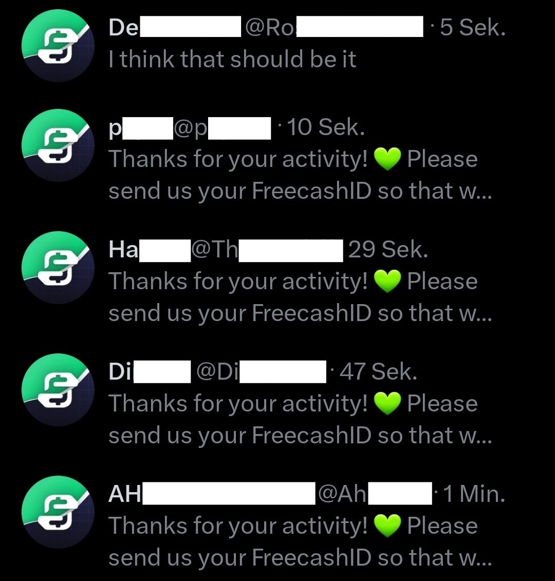 freecashcom's tweet photo. The next users got rewarded for their activity! 💸💚

Do you also want to get extra cash? 👀
Remember to like, comment and retweet! 🤝

By the way, the first active users got rewarded for the second time - so the chances are really high 🤫😉 https://t.co/zkmFiG72bc