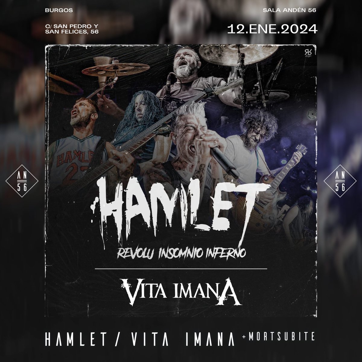 Y más fechas para 2024.

El 12 de Enero estaremos compartiendo cartel con nuestros amigos de <a href="/Hamletband/">Hamlet</a> y <a href="/MortSubiteBand/">MortSubite</a> en la <a href="/SalaAnden56/">Sala Andén 56</a> de Burgos.

Cartelazo para calentar el frío invierno que se presenta.

Entradas ya a la venta en:
 elanden56.com/agenda/hamlet-…

#VITAIMANA