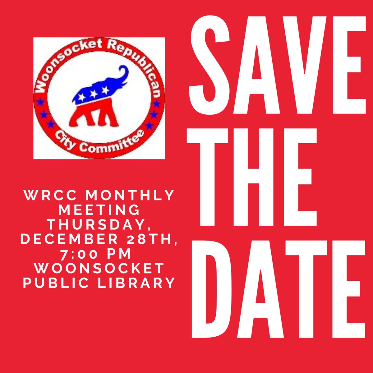 WoonsocketRTC's tweet photo. Looking forward to seeing you at our next meeting! Happy Holidays to you! #woonsocketri #rigop #leadright https://t.co/IGJWvlYbpV