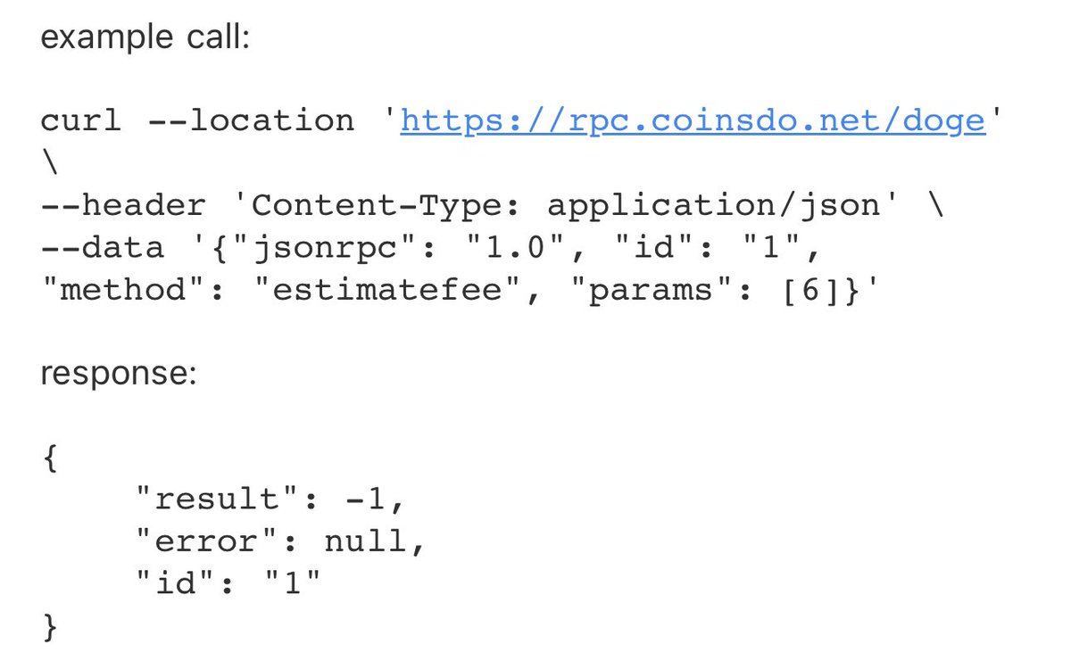 ShibeMag's tweet photo. NEWS | #DogecoinCore
A GitHub user on dogecoin/dogecoin has reported a bug when calling DOGE nodes for fee estimates. The calls seem to be returning some interesting results (shown in the example below).
Dogecoin Core maintainer Patrick Lodder has been able to replicate the issue, on a number of different nodes, suggesting the bug is a global issue.
Follow issue #3385 on GitHub for updates on this bug as they happen at: https://t.co/OAGhvEpgyX.