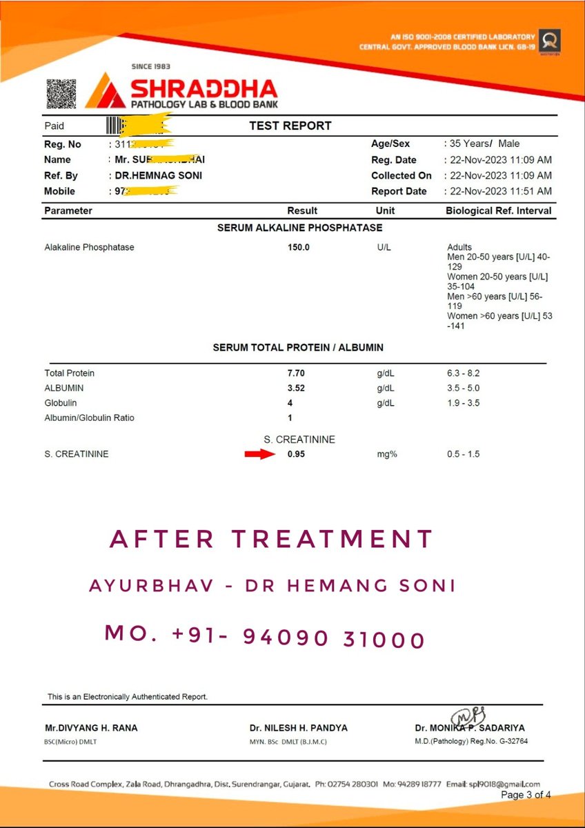 vdhemangsoni's tweet photo. 🌿 Ayurveda Success Story 🌟
35years patient suffering liver issues with Jaundice and HRS.

In just 12 days of Ayurveda
📌 Total Bilirubin: 38.03 ➡️ 8.16 mg/dl

📌 S Creatinine: 1.94 ➡️ 0.95 mg%

Witness the transformative power of Ayurveda. 🌺
#AYUSH
#Ayurveda
#Liver
#Jaundice https://t.co/AeY3aYupod