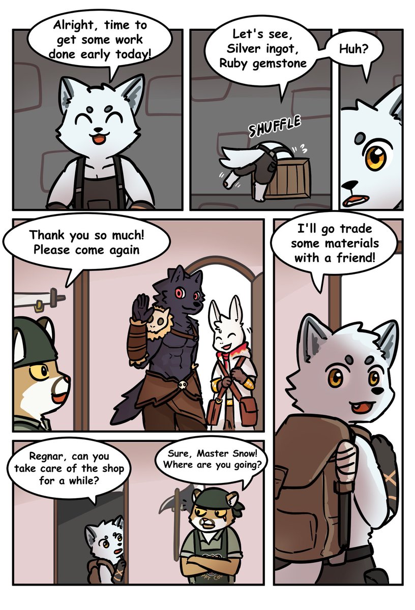 northwoooof's tweet photo. The Blacksmith Shop Chapter 17 (1/2)
This chapter features special guests, Leon and Sky from  'I Think I Like You' by @Herutastic and @YeenTrash 🥰 https://t.co/6urFKsuGqp