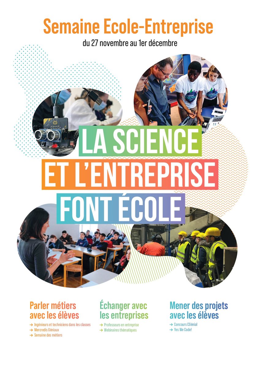 ⚡ La #science et l’#entreprise font école ! ⚡

Webinaires, visites de sites industriels, interventions dans les classes …

Découvrez nos actions, célébrer avec nous la #SemaineEcoleEntreprise et participer à ce lien essentiel pour nos #jeunes. 🚀