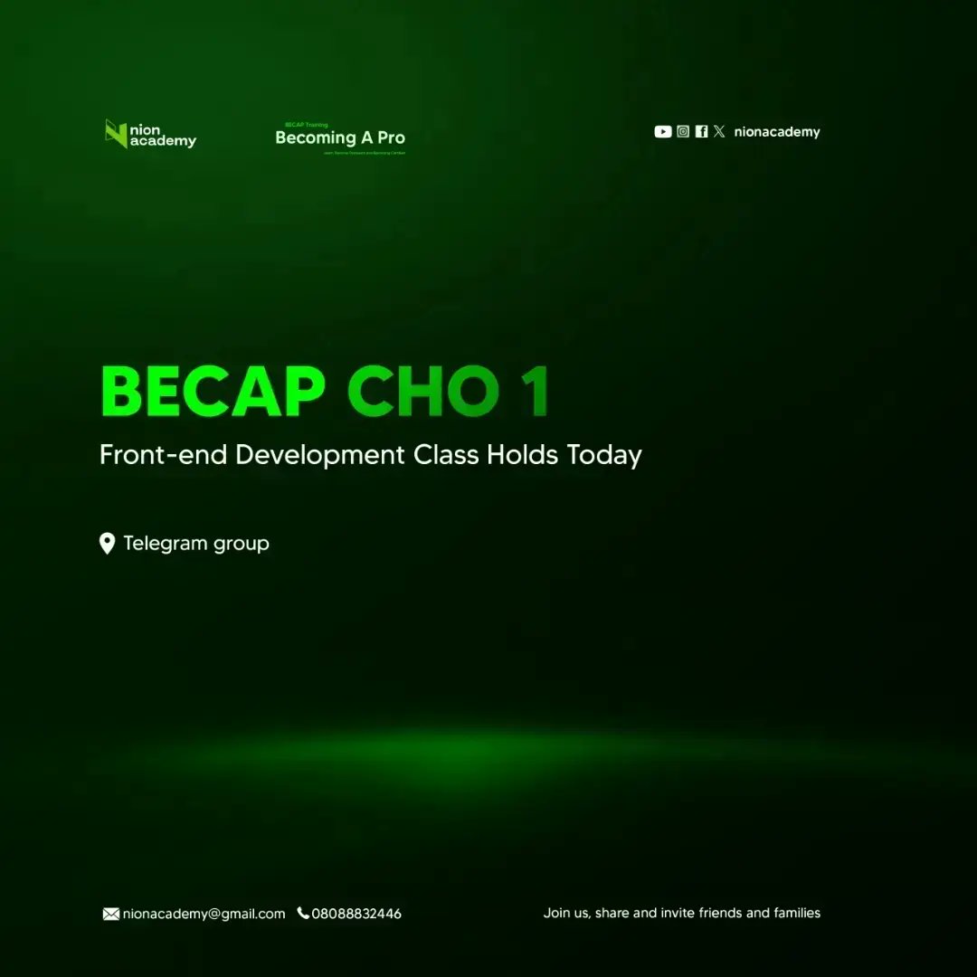 NIONACADEMY's tweet photo. KNOWING THE DIFFERENCE (FRONT-END AND BACKEND)

Front-end/Backend Development Class start by 6:30pm(GMT +1) Today 

https://t.co/B9NFDQIjZO https://t.co/LhOetON1wM