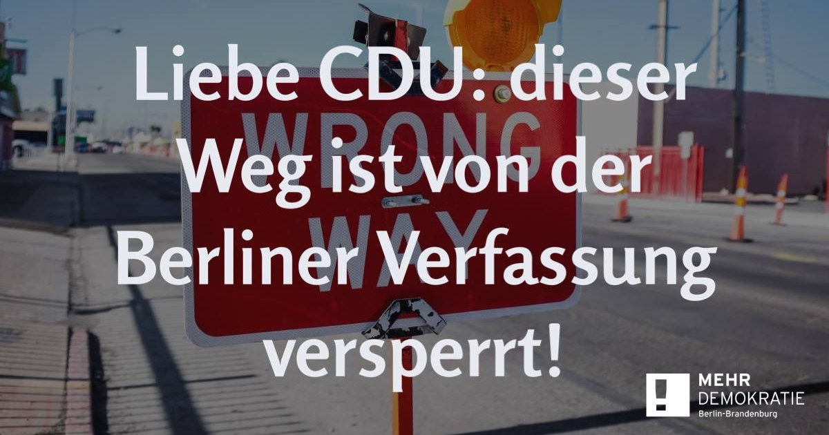 "Eine Volksbefragung müsste in der Landesverfassung geregelt werden. Die CDU kann dafür nicht einfach ein Gesetz schreiben" sagt unser <a href="/owiedmann/">Oliver Wiedmann</a> zur #Volksbefragung zum Tempelhofer Feld. Volksbefragungen seien zudem höchst manipulationsanfällig. 
▶️bb.mehr-demokratie.de/presse/pm-ganz…