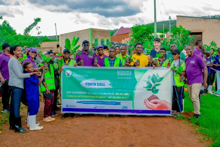 MarshalPapworth's tweet photo. In #Rwanda Valens is using #agroforestry skills gained on our sustainable agriculture course at @HarperAdamsUni this summer to help his team at @RippleEffectNGO to plant 45,000 tree seedlings in their latest tree planting campaign 🌳 Amazing! #trees #treesaplings #saplings https://t.co/5hIwpfGWKR