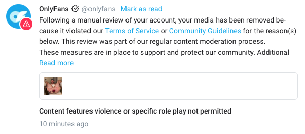 3 pic. I'm getting sick of @OnlyFans' censorship. I did not violate T.O.S., and yet another post was