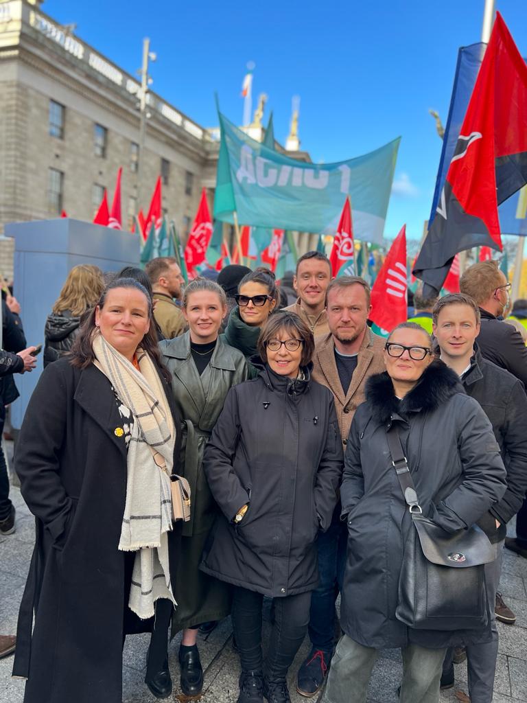 IMO Staff join Trade Union rally in Dublin today condemning the violence last week. We support our wonderful doctors, from all parts of the world, who have made Ireland home and deliver much needed care in our communities. Thank You