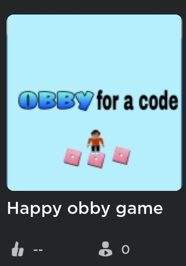 Asht0n_playz's tweet photo. Me and my friends are working Super hard on happy obby game #obbyforacode #obbyforafreecode https://t.co/R3NlUhxNH5