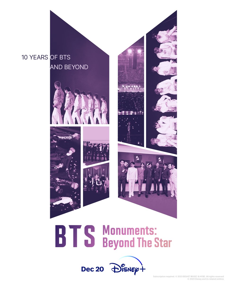 Stream BTS Monuments: Beyond The Star, a docuseries coming exclusively to #DisneyPlus December 20.