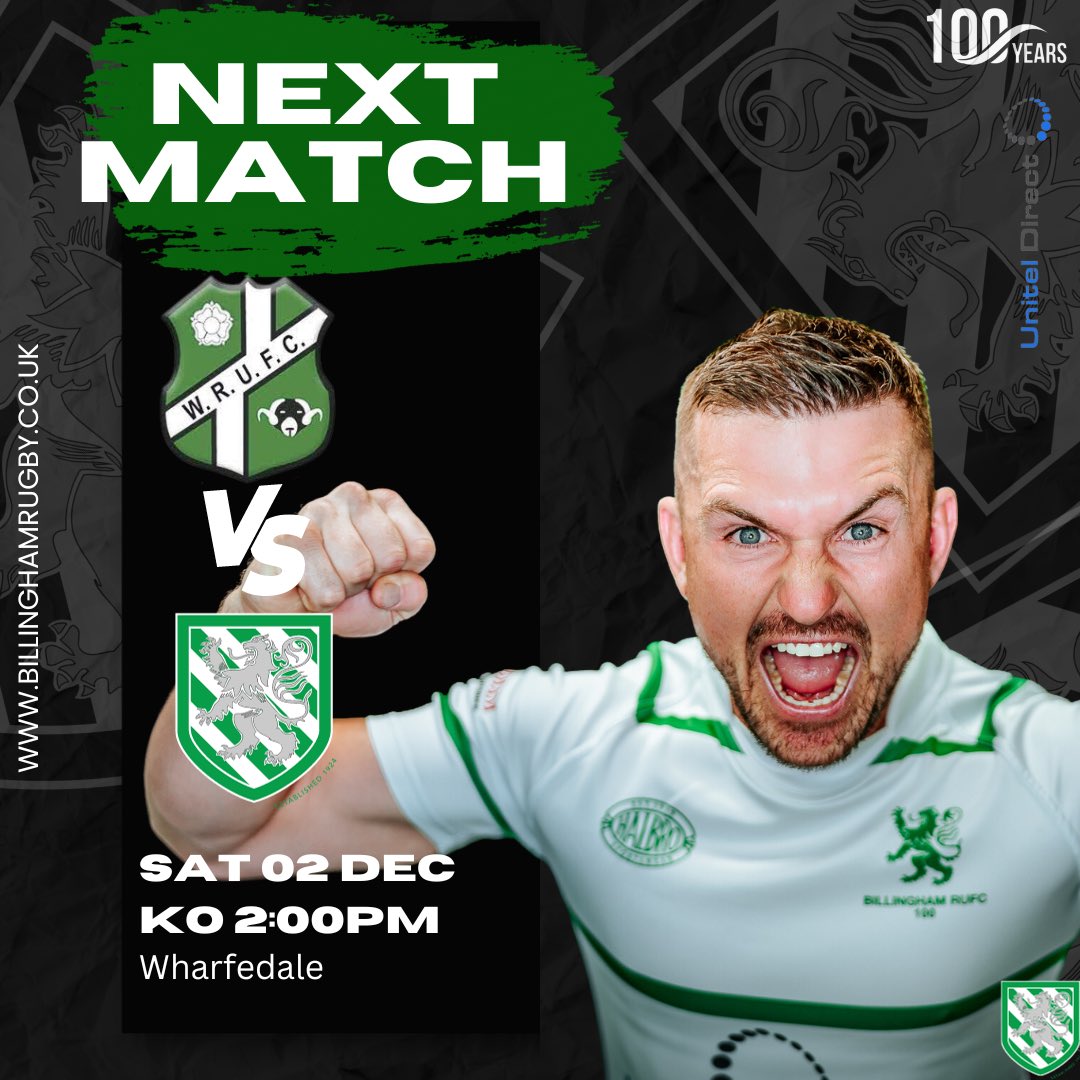 billinghamrufc's tweet image. Next up is @wharfedalerufc 

A tough test against a team in form 

📅 02/12/23
⏰ 14:00
🏆 Nat 2 North

We go again 🤌

#OSIOS