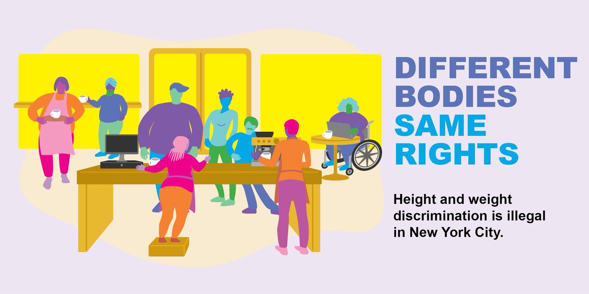 VICTORY: as of Nov 26, NYC Human Rights Law officially protects New Yorkers from discrimination based on height & weight! We were proud to fight for this bill alongside allies @ShaunAbreu @NAAFAofficial! @sappelbaum: 'This law will change countless workers’ lives for the better.'