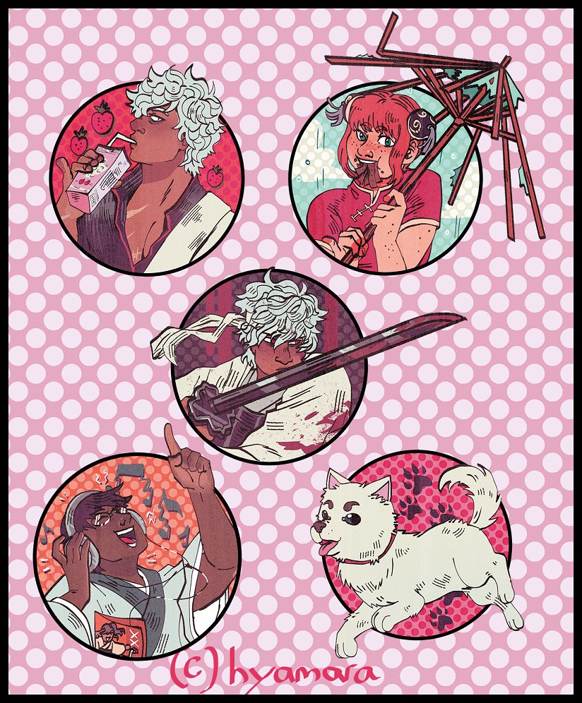surprise!!! i'm super happy to be doing the merch for <a href="/GntmZine/">Beautiful Days : An English Gintama Fanzine</a>  - a sheet sticker and some dye cuts!! it's been so good to illustrate for it again it's healing me :') grab a copy on the preorders!!
#gintama #yorozuya