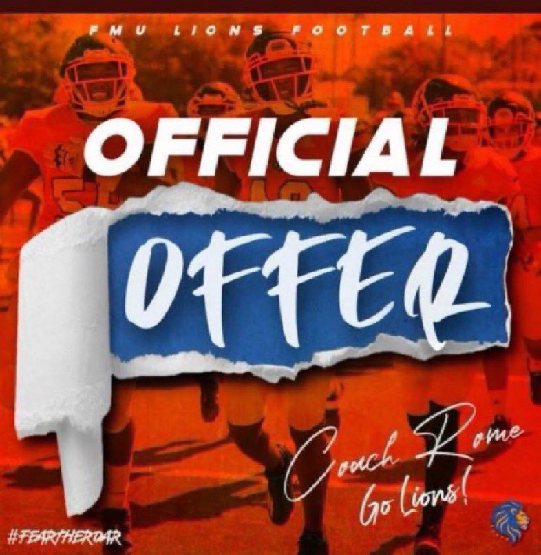 #AGTG I am extremely blessed and grateful to receive an off from FMU! 

<a href="/ClavensC/">Clavens Charles 🇭🇹</a> 
<a href="/FMULionsFB/">FMU Lions Football</a>
<a href="/CoachBurack22/">Dan Burack</a> <a href="/CoachWiltshire/">Aaron Wiltshire, CSCS</a>