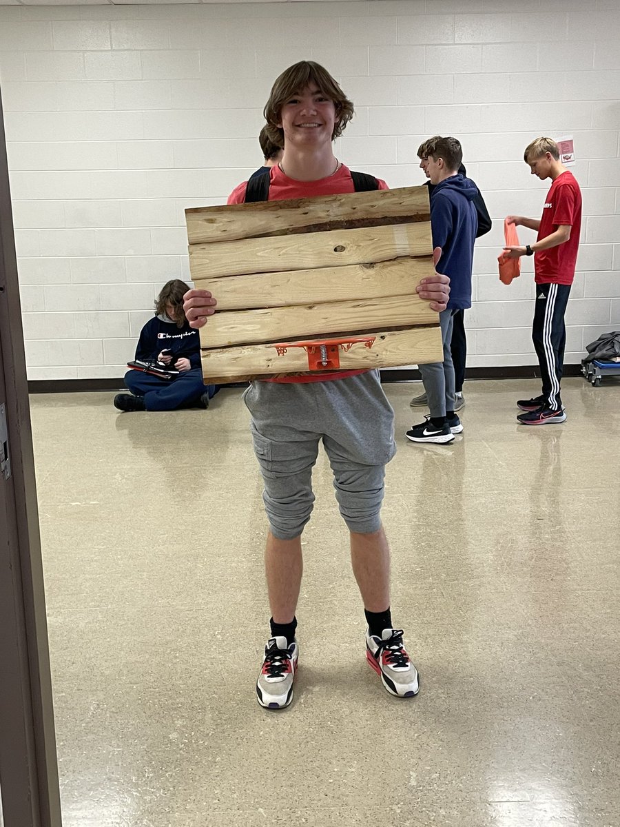 Colin is one of our skilled trade students. He made his own basketball hoop.