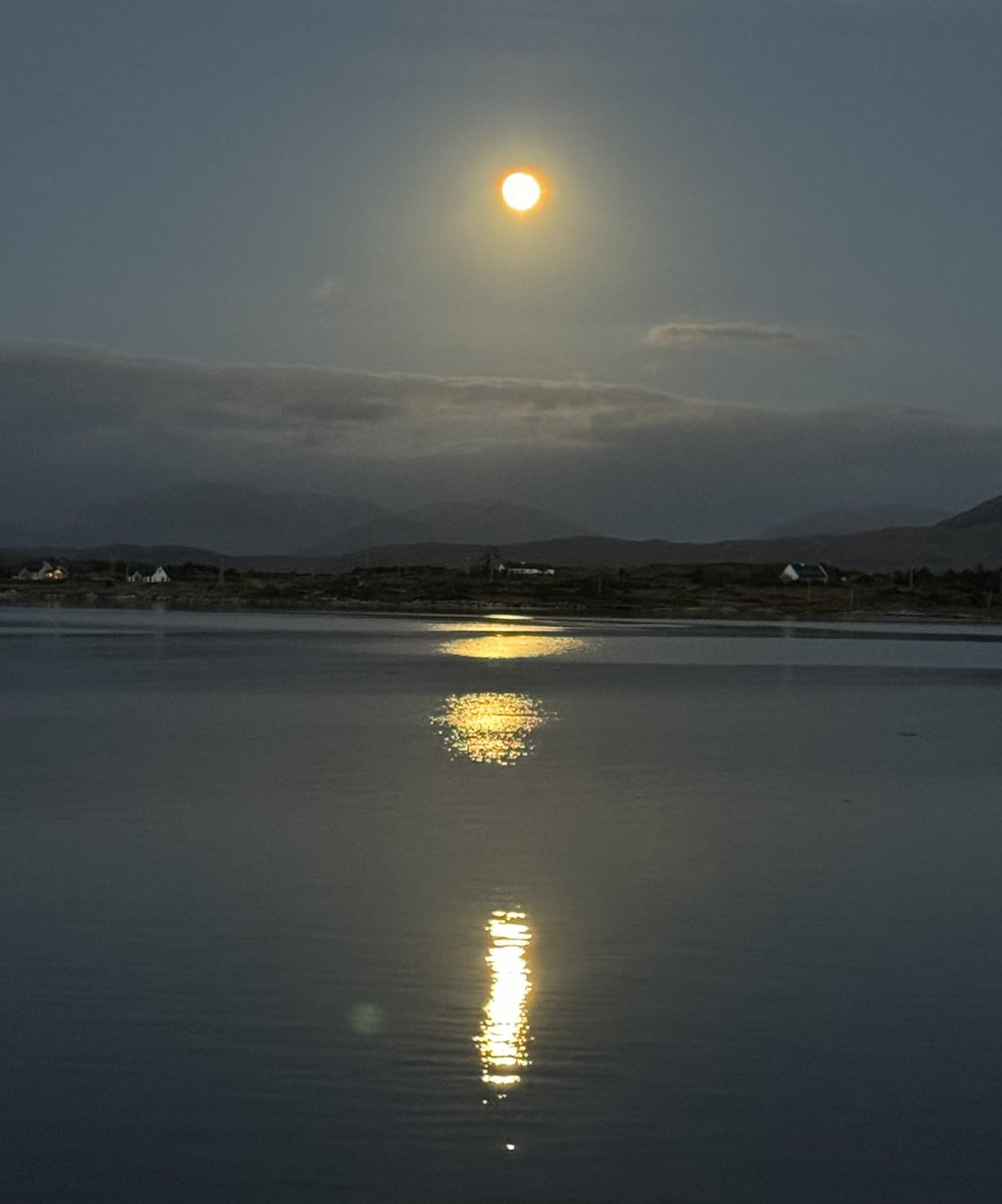 Moon over Roundstone Bay this evening