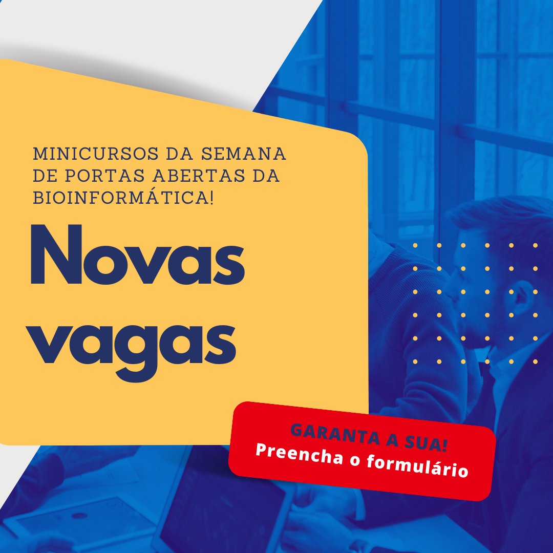 Em função da grande procura, disponibilizamos vagas adicionais para os minicursos ofertados ao público geral nos dias 4 a 6 de dezembro.
Vagas limitadas!
IMPORTANTE: forneça um e-mail válido, par receber as  instruções.
Formulário de inscrição: forms.gle/HLAs56rJPH4ogP…